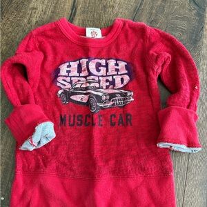 Bit’z kids boutique brand Red Muscle Car vintage car top lined 24 mos 100 cotton